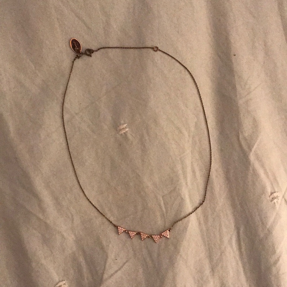 Delicate Rose Gold Triangle Pendant Necklace - Women Jewelry